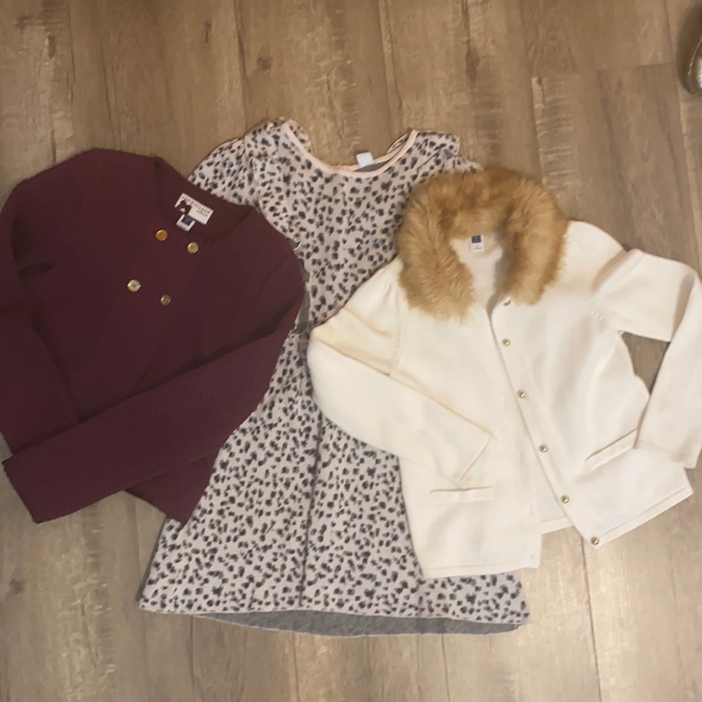 Janie and jack faux fur cardigan/quilted cardigan